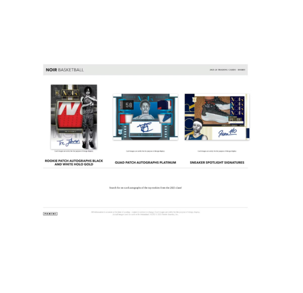 2025-26PaniniNoirBasketballHobbyBox3 2025-26 Panini Noir Basketball Hobby Box