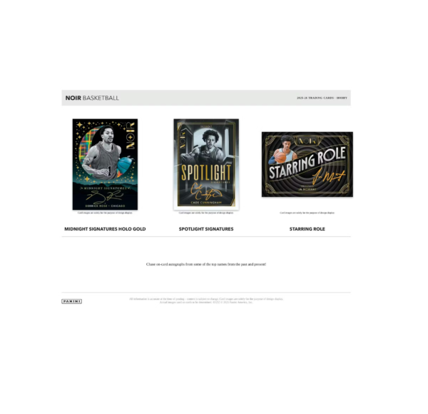 2025-26PaniniNoirBasketballHobbyBox4 2025-26 Panini Noir Basketball Hobby Box
