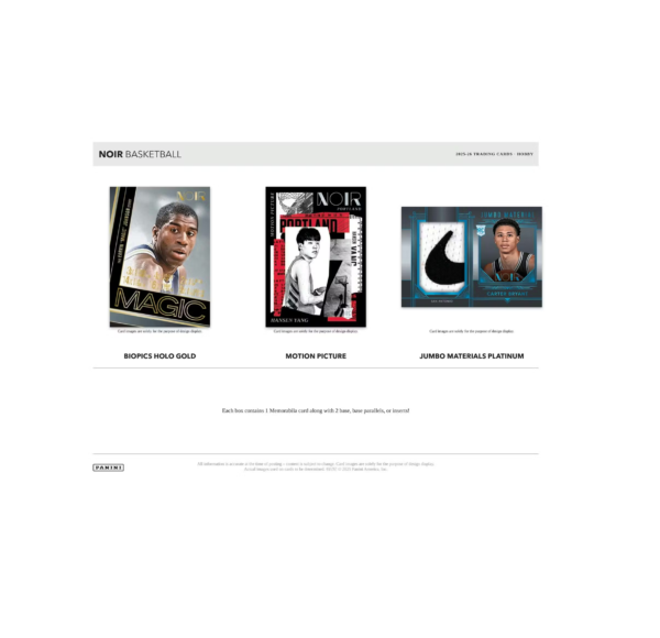2025-26PaniniNoirBasketballHobbyBox5 2025-26 Panini Noir Basketball Hobby Box