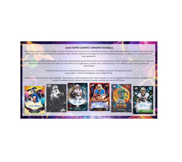 2025ToppsCosmicChromeFootballHobbyBox3 2025 Topps Cosmic Chrome Football Hobby Box