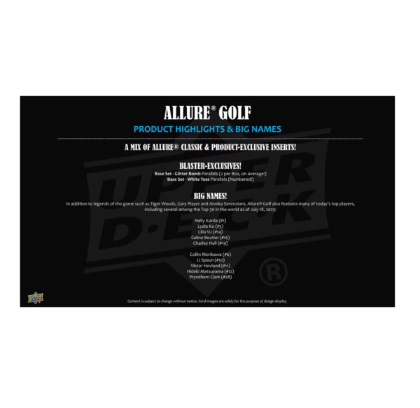 2026UpperDeckAllureGolfBlasterBox2 2026 Upper Deck Allure Golf Blaster 20-Box Case