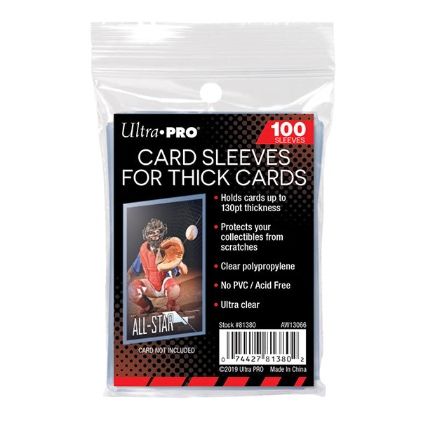 UltraProThickCardSleeve Ultra Pro Soft Card Sleeves For Thick Cards (100ct)